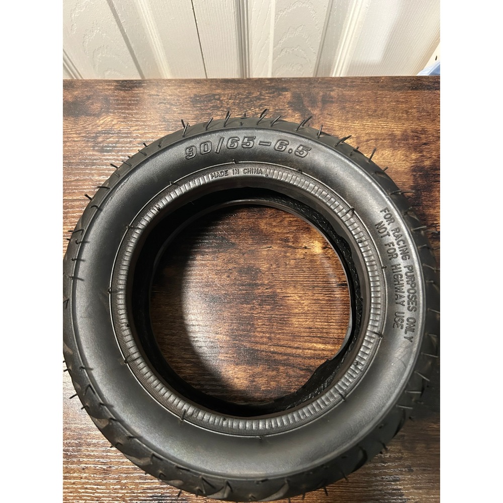 Scooter Tire Unisex 90/65-6.5 Black Racing Tubeless Pocket Bike Tire